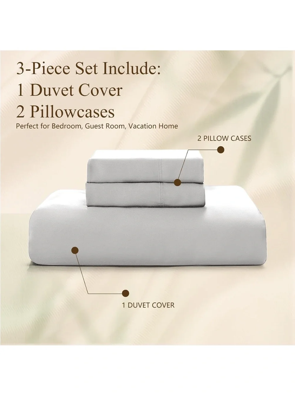 NEW Queen Duvet Cover Set 3 Pieces, 100% Organic Viscose derived from Bamboo